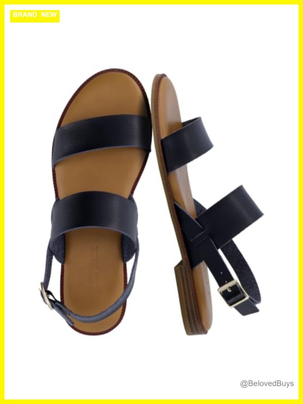 Cushionaire Women's Two-Strap Flat Sandal with Adjustable Buckle Ankle Strap,